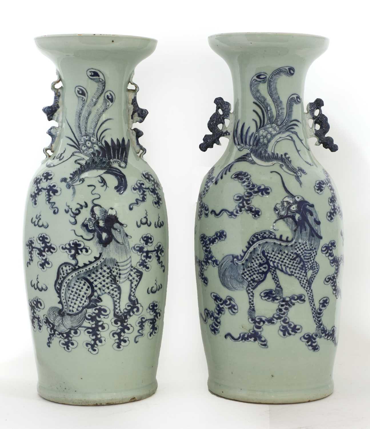 Lot 23 - Two Chinese blue and white vases