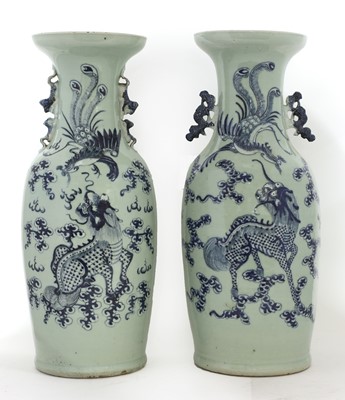 Lot 23 - Two Chinese blue and white vases