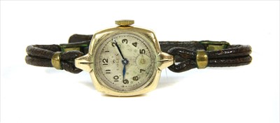 Lot 185 - A ladies' 9ct gold Rolex mechanical strap watch