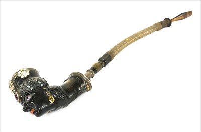 Lot 170 - A fine Austrian carved wood end pipe