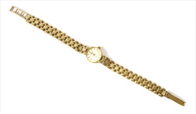 Lot 36 - A ladies' 9ct gold quartz bracelet watch