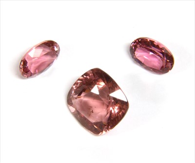 Lot 72 - Three unmounted pink tourmalines