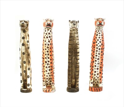 Lot 279 - Four carved and painted cats