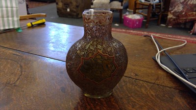 Lot 21 - A rare Gallé glass Persian-style vase