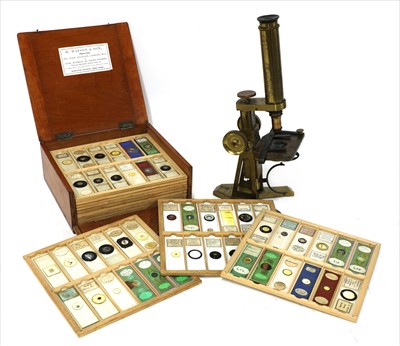Lot 209 - A brass monocular microscope