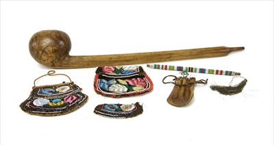 Lot 199 - Two North American beadwork pouches