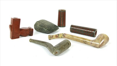 Lot 198 - A North American catlinite pipe