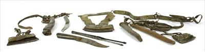 Lot 13 - Three Tibetan leather tinder pouches or chuckmucks