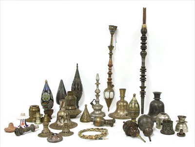 Lot 17 - Three Persian silvered narghile