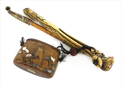 Lot 28 - A Japanese smoking set