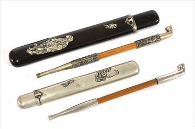 Lot 34 - Two Japanese kiseruzutsu with kiseru