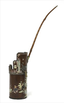 Lot 51 - A Chinese wood water pipe