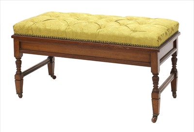 Lot 702 - An Edwardian walnut and button upholstered piano stool