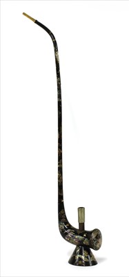 Lot 41 - A Japanese lacquered and mother-of-pearl inlaid water pipe