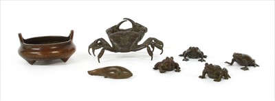 Lot 99 - A collection of Japanese bronze animals