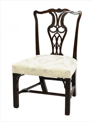 Lot 666 - A Chinese Chippendale-style mahogany chair