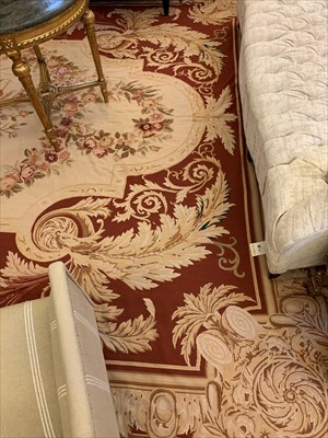 Lot 675 - A large Aubusson needlepoint carpet