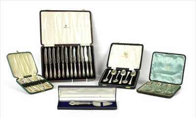 Lot 80 - A quantity of boxed silver flatware (Qty.)