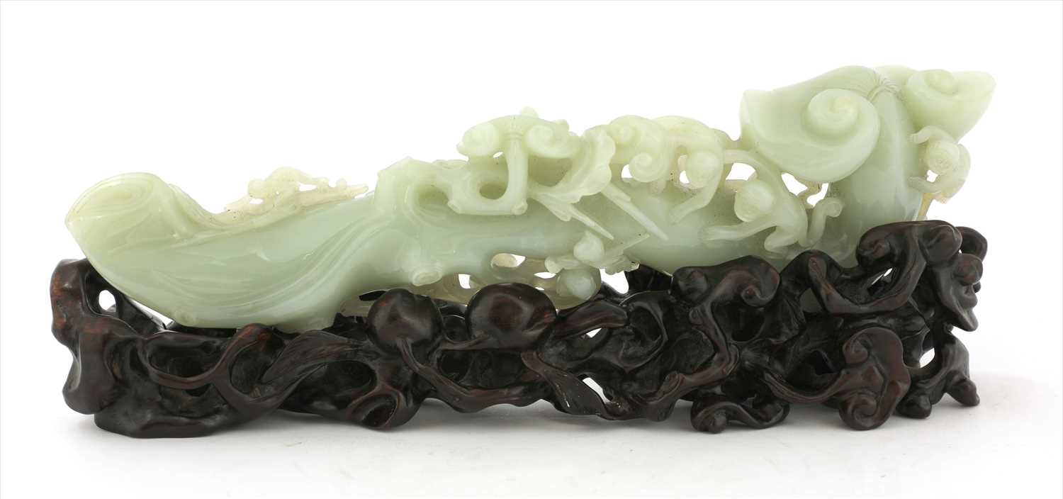 Lot 206 - A Chinese jade carving