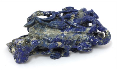 Lot 57 - A Chinese lapis lazuli carving