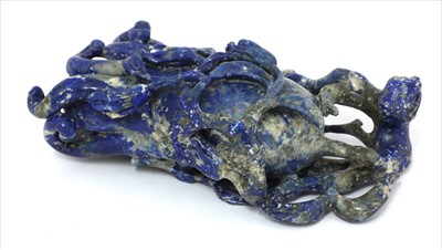 Lot 57 - A Chinese lapis lazuli carving