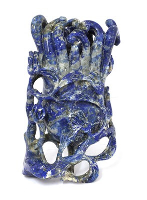 Lot 57 - A Chinese lapis lazuli carving