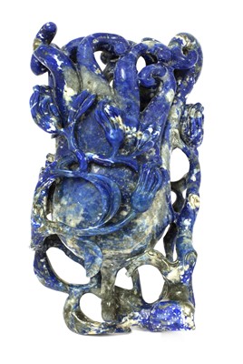 Lot 57 - A Chinese lapis lazuli carving