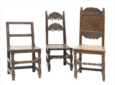 Lot 831 - A Yorkshire oak back stool