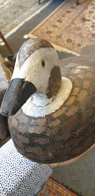 Lot 94 - Three painted pine decoy ducks