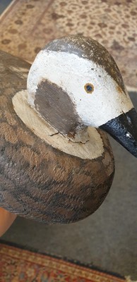 Lot 94 - Three painted pine decoy ducks