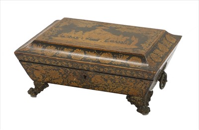 Lot 85 - A Regency sarcophagus-shaped workbox