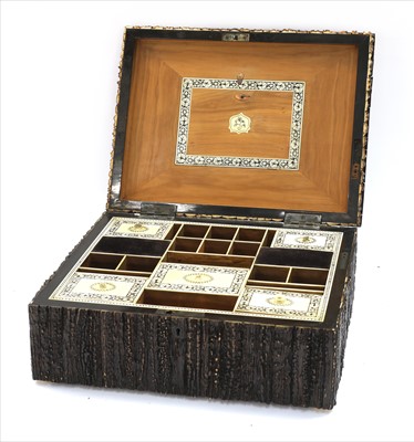 Lot 204 - A Vizagapatam antler workbox