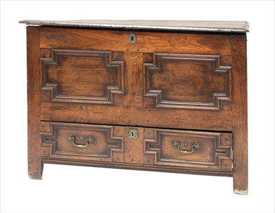 Lot 908 - An oak dower chest