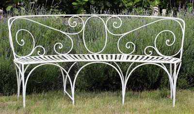 Lot 291 - A wrought iron bench