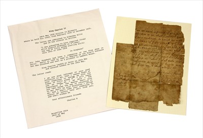 Lot 357 - King Charles II: A letter dated: Brussels, 28th. May, 1658