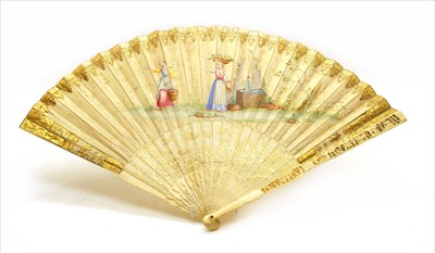 Lot 97 - A late 19th century ivory fan