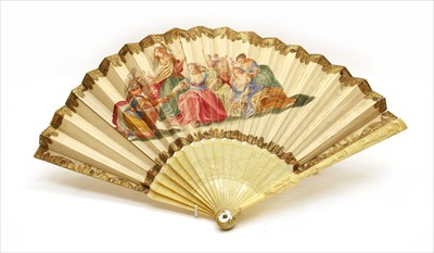 Lot 98 - A late 19th century ivory fan