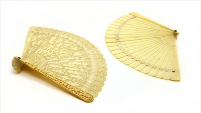 Lot 95 - A Chinese ivory fan
