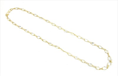Lot 108 - A gold moonstone rivière necklace