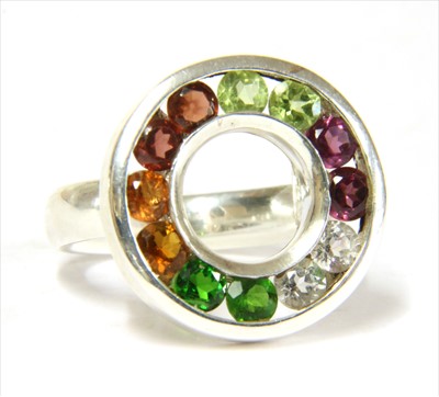 Lot 106 - A silver assorted gemstone ring