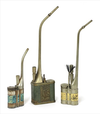 Lot 48 - A collection of three Chinese water pipes