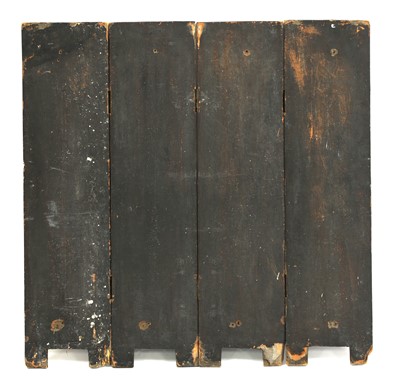 Lot 209 - A Chinese lacquered four-fold table screen
