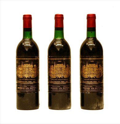 Lot 234 - Chateau Palmer, Margaux, 3rd growth, 1981, three bottles