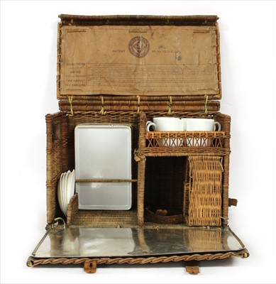 Lot 307 - A Drew & Sons wicker picnic hamper