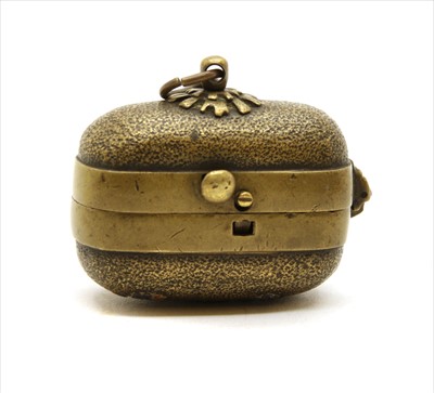Lot 123 - A Japanese brass tinder lighter
