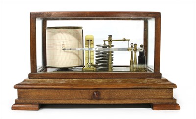 Lot 368 - A late Victorian mahogany cased barograph