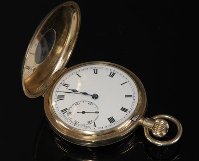 Lot 334 - A 9ct gold Syren half hunter side wind pocket watch