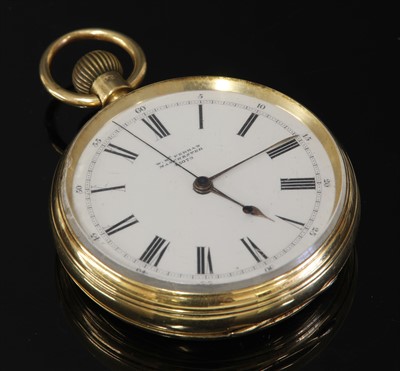 Lot 337 - An 18ct gold top wind open-faced pocket watch