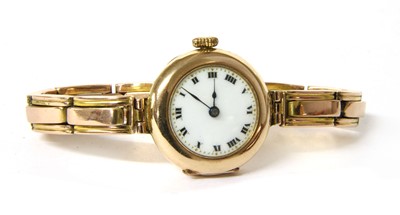 Lot 183 - A ladies' 9ct gold mechanical bracelet watch