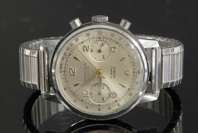 Lot 365 - A gentlemen's stainless steel Oriosa mechanical chronograph strap watch